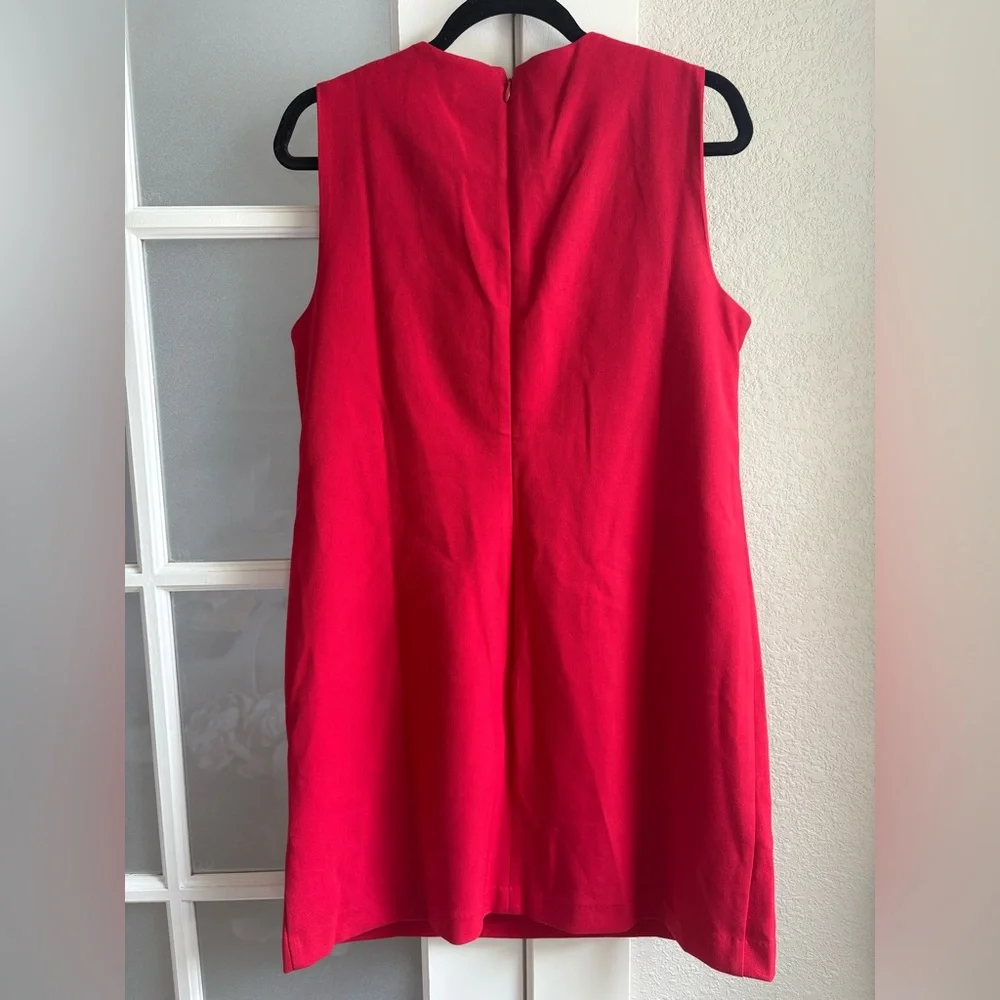 Gap - Women's Short Sleeve Shift Mini Dress with Pockets - Size Medium - Red‎